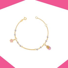 ONESIES N BOOTIES CHARM GOLD BRACELET FOR BABY GIRL