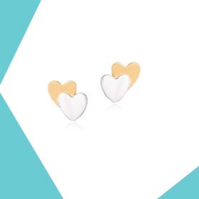 PAIR OF HEARTS GOLD EARRINGS FOR BABY GIRL