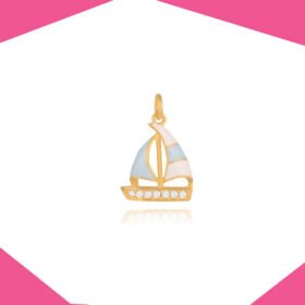 SAILING BOAT GOLD PLATED PENDANT FOR KIDS