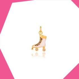 STYLISH ON SKATES GOLD PLATED PENDANT FOR GIRLS