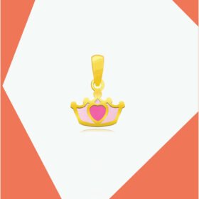 THE BIRTHDAY CROWN (PINK) GOLD PENDANT FOR BABY GIRL
