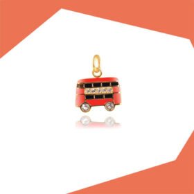 THE LONDON BUS GOLD PLATED PENDANT FOR KIDS