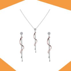 THE TWIRL GOLD PLATED PENDANT AND EARRINGS SET  FOR GIRLS