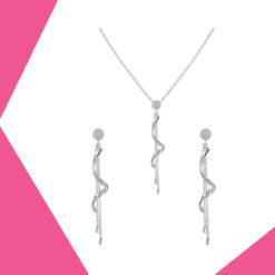 THE TWIRL GOLD PLATED PENDANT AND EARRINGS SET FOR GIRLS