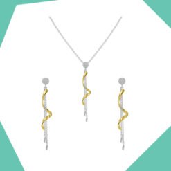 THE TWIRL GOLD PLATED PENDANT AND EARRINGS SET FOR GIRLS