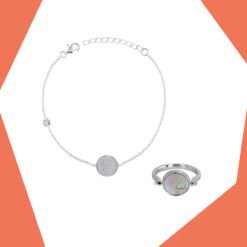 ‘TWO TIMES THE LUXE’ GOLD PLATED BRACELET AND RING SET FOR GIRLS