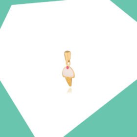 VANILLA  ICE CREAM ON CONE GOLD PENDANT FOR BABY GIRL