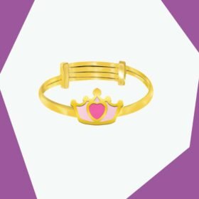 THE BIRTHDAY CROWN (PINK) GOLD RING FOR BABY GIRL