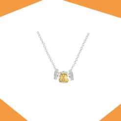 HIDDEN HEART AND TROPICAL PINEAPPLE PENDANT GOLD PLATED SET FOR GIRLS