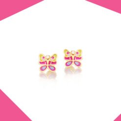 Whimsical Butterfly 9kt Gold Earrings For Girls